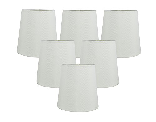 Meriville Set Of 6 Eggshell Faux Silk Clip On Chandelier Lamp Shades, 4-Inch By 5-Inch By 5-Inch #TOP13