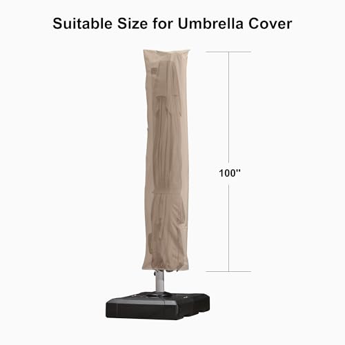 Image of PURPLE LEAF Outdoor Cantilever Umbrella Cover Easy Setup M Size Beige