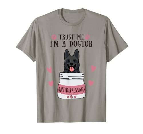Funny I'm A Dogtor Doctor Black Pastor Alemán amante de los perros Camiseta