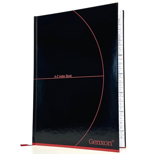 Cuaderno de Tapa Dura A4, Cuaderno de Índice A-Z, 192 Páginas, Agenda de Direcciones Telefónicas, Notas, Organizador con Pestañas