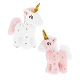 Keel Toys - Lot de 2 peluches licorne debout, taille 16 cm, rose