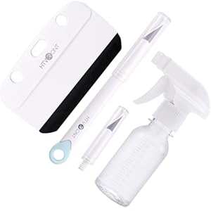 HTVRONT Kit de película para ventana, 4 herramientas de instalación de película de privacidad para ventana, fácil de aplicar, kit de tinte para ventanas de vidrio y automóvil, incluye espátula de