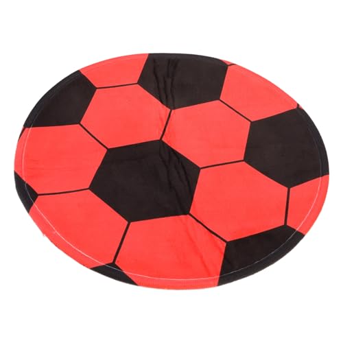 FRCOLOR サッカー形状防滑ラグ 丸型フロアマット 部屋やリビング用装飾用 滑り止め設計 で多用途なフットボール柄カーペット