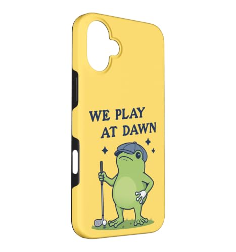 We Play At Dawn Frog Golfeur Cartoon Coque pour iPhone 16 Plus – vue 3