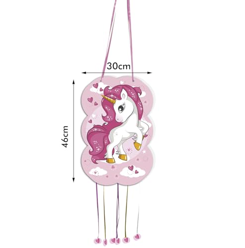 Miniatura 2 de Piñata Cumpleaños Infantil De Unicornio Rosa - Decoracion Cumpleaños Infantil - Tamaño Grande 46x30cm, Ideal Para Rellenar Con Chuches Y Regalitos Para Niños Y Niñas Unicornio