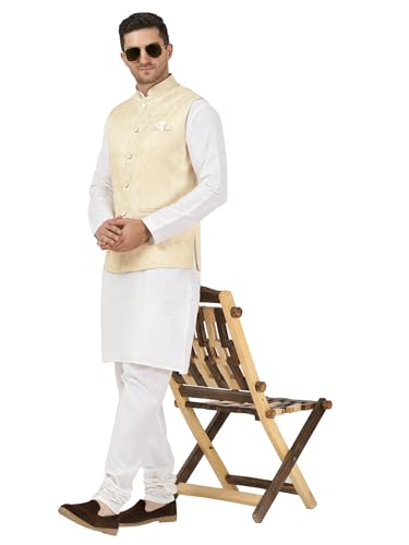 Image of Badoliya & Sons Men's Brocade Zari Nehru Jacket /Waist Coat