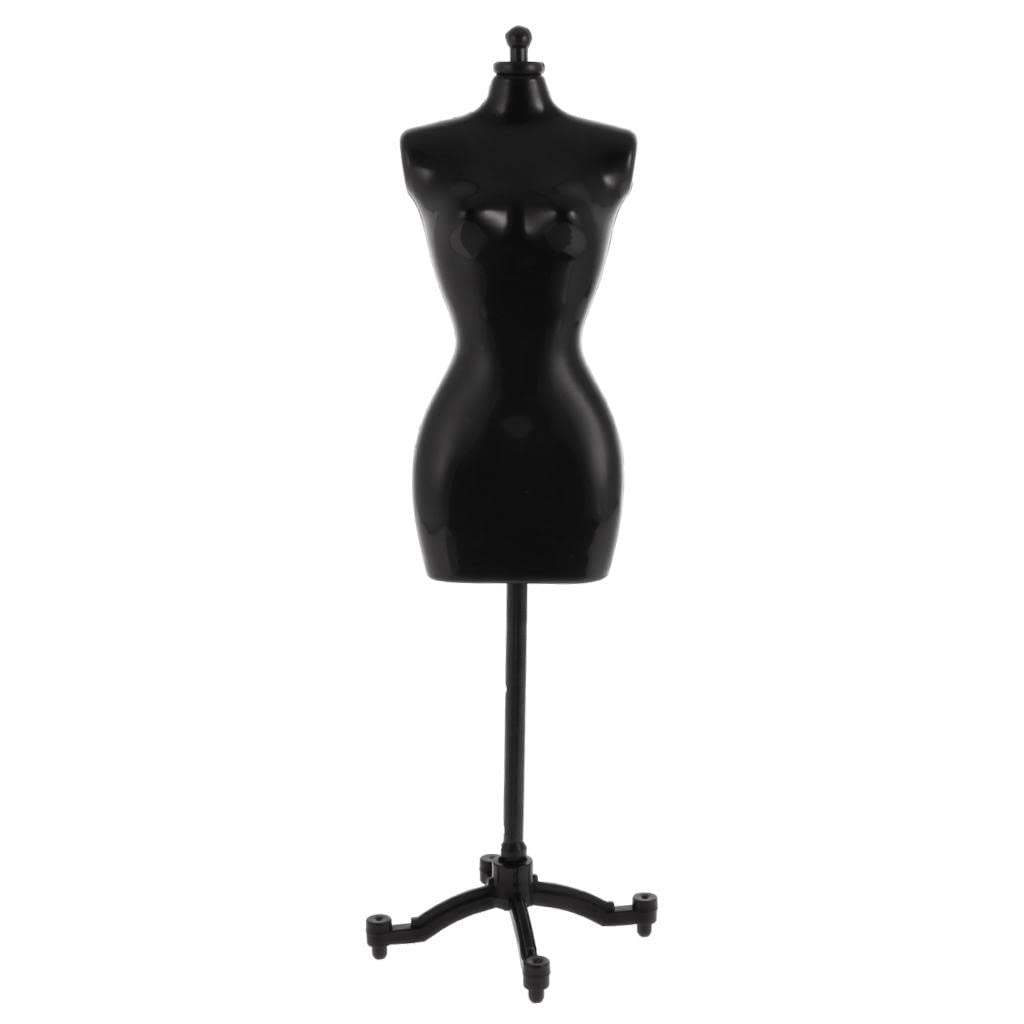 UJEAVETTE Dollhouse Accessories Display Holder Dress Clothes Mannequin Model Stand for Dolls Black-image-22