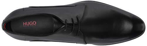 Image of BOSS Hugo by Hugo Men's Dress Appeal Leather Lace Up Derby Uniform Shoe Night, 7.5 Medium US
