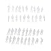MagiDeal Lot de 40pcs Figurines Personne Homme Femme Debout Assis Modèles en Plastique pour Paysage Modélisme Ferroviaire Echelle 1/50 1/100 - Blanc