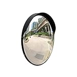 BERRY Convex Mirror - 60CM | Round Safety Mirror for Driveway | Wide Angle Visible High-Definition Convex Security Mirror with Plastic Body Perfect for Garages, Parking Lots (Black, 60CM)