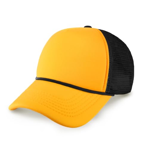 Image of CHOK.LIDS Classic Foam Trucker Hat Summer Mesh Rope Cap Solid Two Toned Blank Hat Mens Womens Adjustable Strap Light Weight
