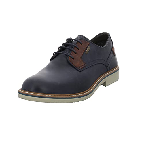 Preisvergleich Produktbild Salamander Herren Businessschuhe Otton Gore-Tex Schnürschuh Lederkombination Schnürhalbschuhe Büro Elegant Uni blau-braun geschnürt Goretex wasserdicht