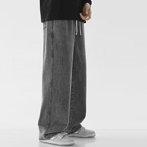 Men's Baggy Jeans Loose Fit Straight Leg Denim Pants Casual Wide Leg Streetwear Trousers with Pockets3