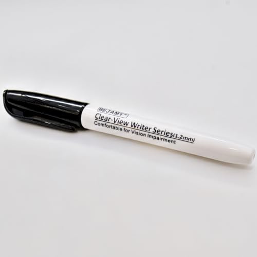 bullet tip-12mm pack of 6 black water-based ink clear-view writer bold writing pen low vision assistive writing tool for visual impairmentodorlessnon-toxicno oilalcohol free