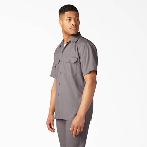 Image of Dickies Men's Short Sleeve Work Shirt - Durable Twill Button Down Shirts for Men, Lightweight Uniform for Daily Wear