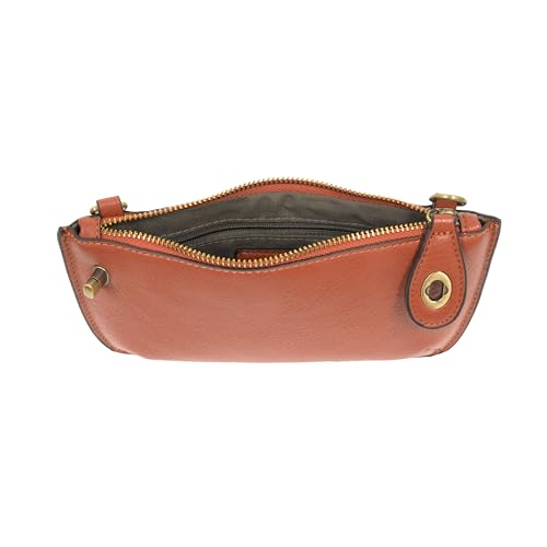 Image of Joy Susan Womens Vegan Leather Mini Crossbody Wristlet Clutch - Cinnamon