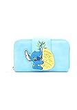 Loungefly x Lilo and Stitch Pineapple Stitch Chenille Snap Wallet, Blue, Standard