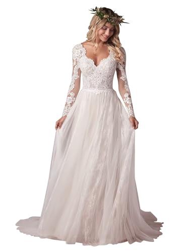 Cadoly Wedding Dresses for Bride 2025 Tulle Lace Applique Ball Gown A-line Modest White Bridal Gown with Sleeves