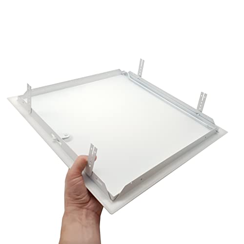 Tapa de servicio de acero blanca 40x40 cm con marco de 4 cantos y acabado profesional 4