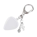 Fukaisu Guitar Pick Holder Keychain with Clear Guitar Pick Case, Heart Shaped...