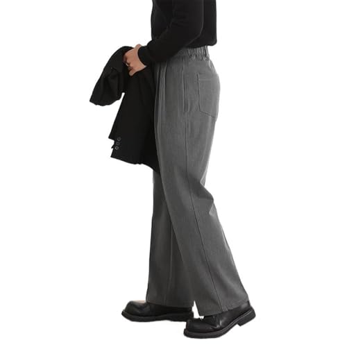 Men's Double Pleat Dress Pants Straight Wide Leg Comfort Waist Trousers Pants for Men