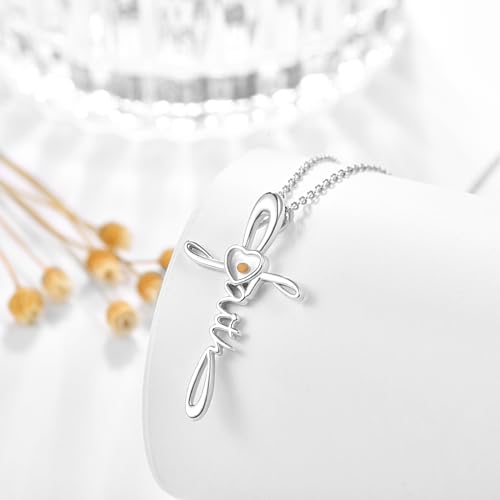 TANGPOET Faith Cross Necklace for Women 925 Sterling Silver Faith of A Mustard Seed Pendant Christian Religious Jewelry Gifts for Birthday Mothers Day Christmas2