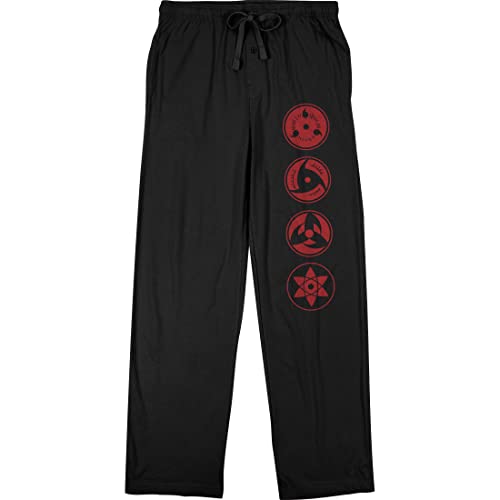 Bioworld Naruto Shippuden Sharingans Men's Black Sleep Pajama Pants