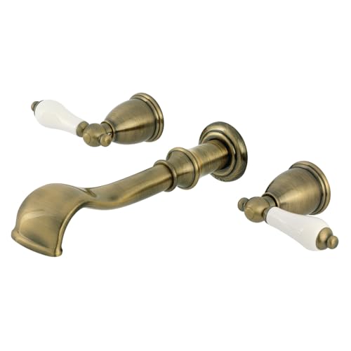 Kingston Brass KS5023PL Two-Handle Wall Mount Roman Tub Faucet, Antique Brass