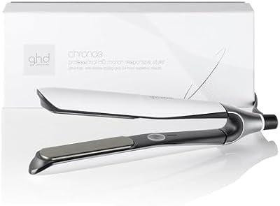 ghd Chronos - Plancha de Pelo Profesional, La Styler Más Avanzada, Peinado 3x Veces Más Rápido, Más Brillo, Sin Calor Extremo - Para Todo Tipo de Cabello, Color Blanco, (Enchufe Europeo)