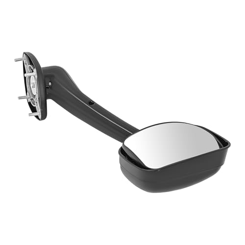 HECASA Front Left Black Hood Mirror Compatible with 2008-2017 Freightliner Cascadia, Left Hood Mirrors Cap Cover, Trucks Pickup Manual Hood Mirror, Driver Left Side, Black+Clear by HECASA - Used condition - Image 5