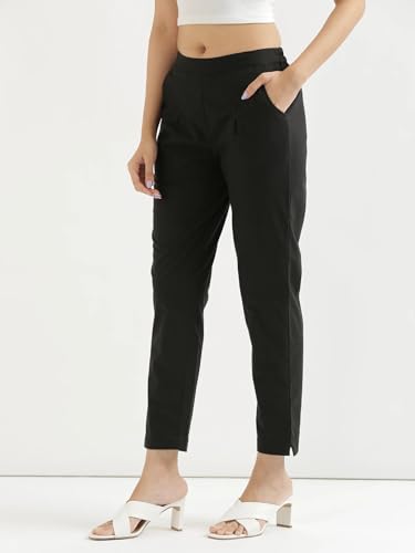 Image of Chiraiyaa Women Cotton Trouser Pant - Versatile Regular Fit for Office, School, and Casual Wear | Pack of 2
