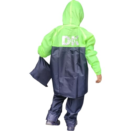 Image of Boy's & Girl's Top + Bottom Portable Light Weight Rain Coat with Hooded & Long Sleeves for Outdoor Activity