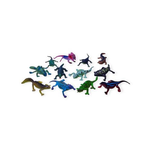 Image of Small Kids Sea & Wild Animal Toys Sets for Fun, Educational, Spark Imagination and Learning (Multi Choice Sets) (Chameleon) 12pcs