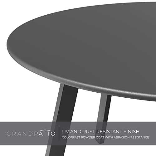 Grand patio Coffee Table Side Table Round End Table for Outdoor 70CM X 70 CM Lightweight Beside Table for Garden Terrace Living Room Office Outdoor Indoor Balcony -Black - Image 6