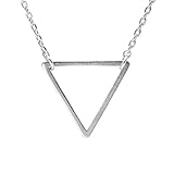Spinningdaisy Handcrafted Brushed Metal Cut Out Small Triangle Necklace