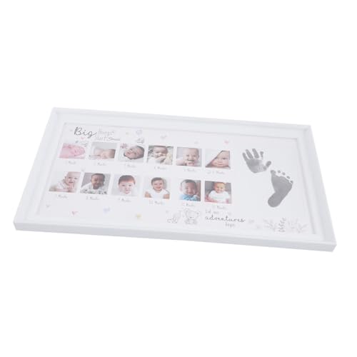 SUPVOX Footprint Frame Month Milestone Photo Frame Hand and Foot Print Photo Memory