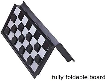 Miniatura 9 de Calefacción de damas de 8 x 8 pulgadas con tablero extensible de 9 x 9 pulgadas, 12 piezas negras y 12 piezas blancas