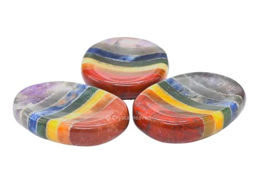 Image of Chakra Crystal Thumb Worry Pebbles Stones For Anxiety Stress Relief