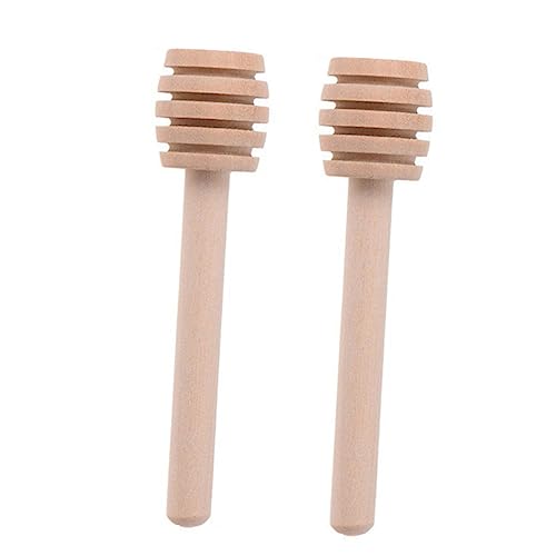 KICHOUSE 8cm Long Mini Wooden Set 20pcs Honey Dippers Stirring Rods for Honey Jar Syrup