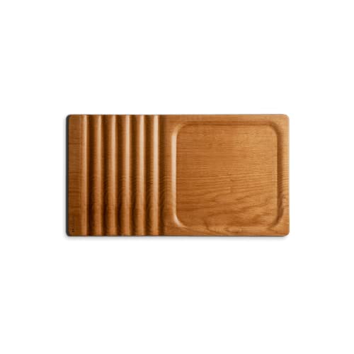 Image of DailyObjects Striate Wooden Tray for Storage Organizer | Designed for Laptops, Tablets, Stationery and Mobile Phones | HeavyDuty Portable Compatible with Desk /Table