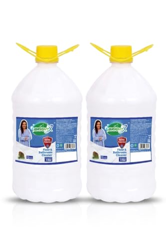 Image of Brightx Floor Cleaner Liquid Pine | Disinfectant Phenyl for Floor Cleaning | Kills 99.9% Germs | Bathroom & Tile Cleaner | Multi Surface Cleaner for Home | Concentrated Liquid | 5L x 2 Pack