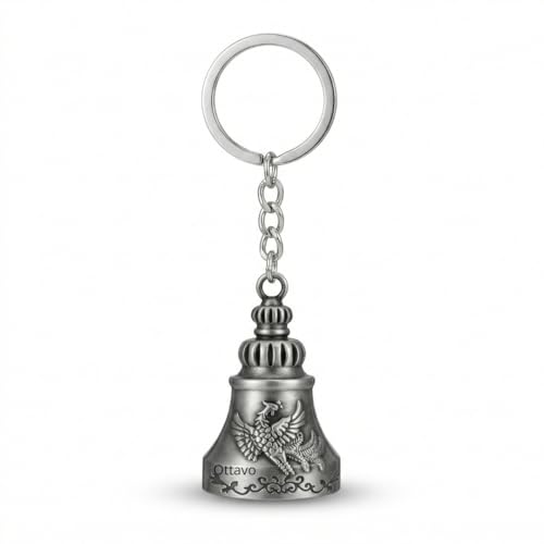 Image of OTTAVO Guardian Bell Keychain, Oxidized Copper, Tibetan Style, 5 cm Height, Good Luck Charm