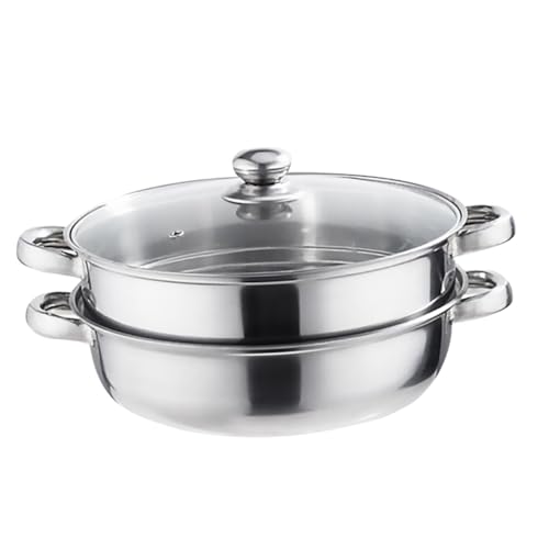 Cabilock Olla Vapor Multifuncional Inoxidable Vaporera Doble para Cocinar al Vapor Cacerola Práctica y Duradera para Sopas y