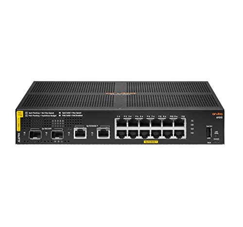 Image of Aruba 6100 12G Class4 PoE 2G /2SFP+ 139W Switch - JL679A#ABB EU Localization /Cord