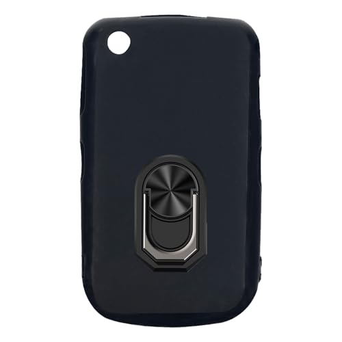 UOGNADGD Funda Flexible + Soporte para Dedo Compatible con Blackberry 8520 Curve Funda Antigolpes para Teléfono con Soporte Magnético Estilo Mecanizado (Negro + Negro)