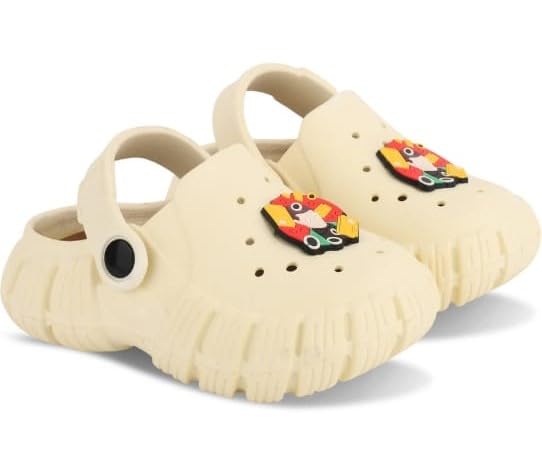 Image of GIMME ! Little Monkey, Toddler Clogs Slippers, 12 Months to 6 Years, Baby Boy, Waterproof, Lightweight, Cute Cartoon Fun Charms, Pink, Non-Slip Sole