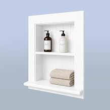 Royxen Recessed Medicine Cabinet 14 x 18 Inch, Medicine Cabinets, Large Medicine Cabinet, 2-Tier Bathroom Cabinets Wall Mount for Home Storage, White