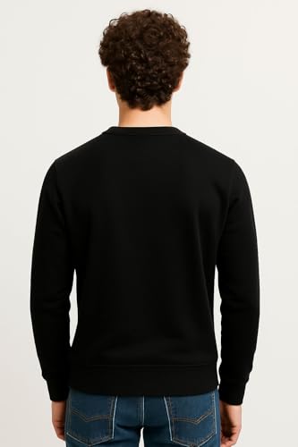 JRC Just Royal Clothing Sweat Shirt à Col Rond en Polaire pour Homme, Sweatshirt à Manches Longues pour Homme (Noire, 3XL) – vue 4