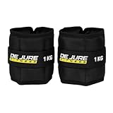 De Jure Fitness Adjustable Ankle & Wrist Weights Pair (1KG x 2) for Men & Women | Strength Training, Walking, Running, Workout, Yoga | Comfortable, Durable | Z Black – 2KG