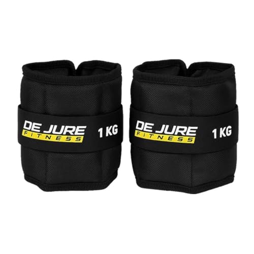Image of De Jure Fitness Adjustable Ankle & Wrist Weights Pair (1KG x 2) for Men & Women | Strength Training, Walking, Running, Workout, Yoga | Comfortable, Durable | Z Black - 2KG